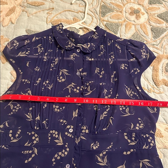 Odille muget lily of the valley silk chiffon top Anthropologie - Picture 7 of 7